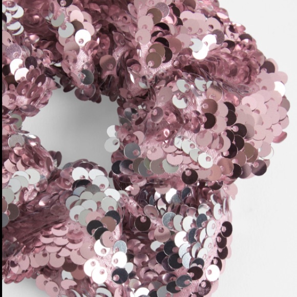Missguided Pink and Silver Sequin Scrunchie - Picture 3 of 8